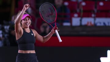 Renata Zarazúa después de ganar un partido en el Tennis Fest GNP 2022.