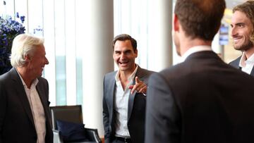 Federer, durante la previa de la Laver Cup.