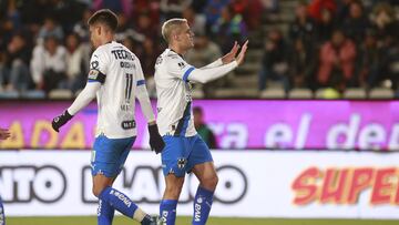 AME4453. PACHUCA (MÉXICO), 04/11/2023.- German Berterame de Monterrey celebra un gol ante Pachuca, durante el partido de la jornada 16 del torneo Apertura 2023 de la Liga MX disputado en el estadio Hidalgo, en Pachuca (México). EFE /David Martínez Pelcastre