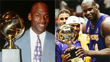 Jordan lo consiguió dos veces, entre 1991 y 1993 y entre 1996 y 1998; mientras que O’Neal lo consiguió en las campañas 2000, 2001 y 2002.