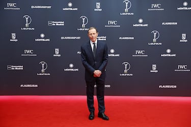 Emilio Butragueño a su llegada a los Premios Laureus.
