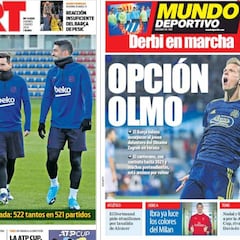 Olmo y el derbi, en la prensa de Barcelona