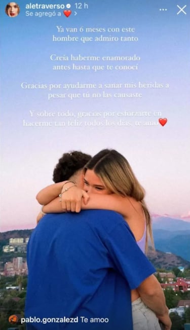 “Ya van casi seis meses con este hombre que admiro tanto... Gracias por ayudarme a sanar mis heridas”