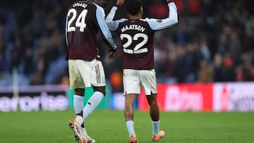 BIRMINGHAM (United Kingdom), 06/11/2025.- Ian Maatsen of Aston Villa celebrates scoring the 1-0 goal during the UEFA Europa League match between Aston Vila and Maccabi Tel Aviv, in Birmingham, Britain, 06 November 2025. (Reino Unido) EFE/EPA/ADAM VAUGHAN