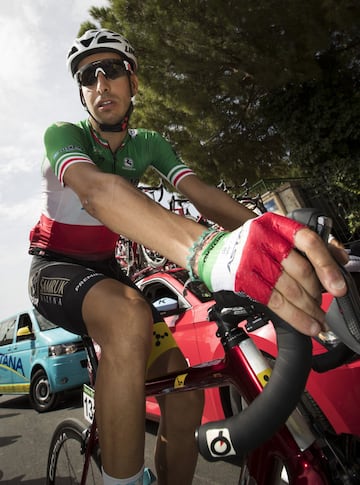 Fabio Aru antes del inicio de la octava etapa de la Vuelta Ciclista a España. 