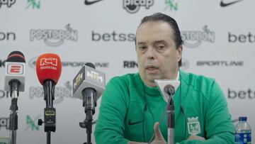 Mauricio Navarro, presidente de Atlético Nacional, en rueda de prensa.