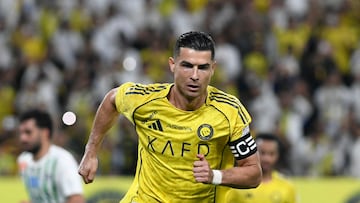 Soccer Football - Saudi Pro League - Al Nassr v Al Najmah - Al Awwal Park, Riyadh, Saudi Arabia - April 3, 2026 Al Nassr's Cristiano Ronaldo celebrates scoring their third goal from the penalty spot REUTERS/Stringer