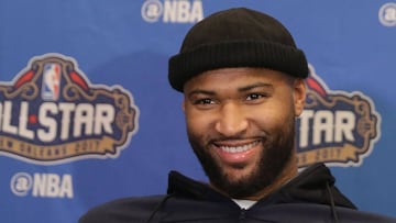 NEW ORLEANS, LA - FEBRUARY 17: DeMarcus Cousins #15 of the Sacramento Kings speaks with the media during media availability for the 2017 NBA All-Star Game at The Ritz-Carlton New Orleans on February 17, 2017 in New Orleans, Louisiana. Ronald Martinez/Getty Images/AFP
== FOR NEWSPAPERS, INTERNET, TELCOS & TELEVISION USE ONLY ==