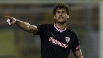 El delantero del Athletic Bilbao, Fernando Llorente durante el partido ante el Hapoel Kiryat correspondiente a la Liga Europa disputado en Haifa, Israel hoy 28 de noviembre de 2012. EFE/Oliver Weiken