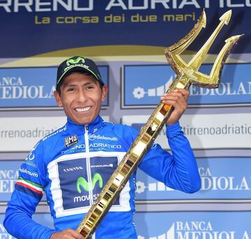 Tirreno Adriático - 15 de marzo de 2015. Primer triunfo del colombiano en el año. El pedalista se impuso en la etapa 5 y se llevó el título.