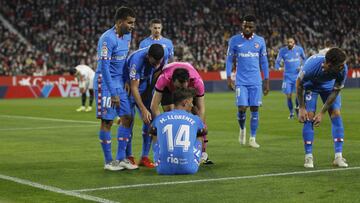 Llorente, lesionado, en el suelo ante el Sevilla.