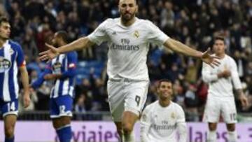 Benzema marcó dos goles al Deportivo la semana pasada.