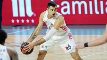 Alberto Abalde, con el Real Madrid en un partido de la Euroliga.