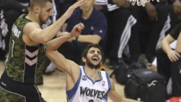 Ricky Rubio en el partido ante los Raptors.