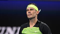 Rafael Nadal se lamenta tras un lance del partido frente a Alex de Miñaur en la United Cup.