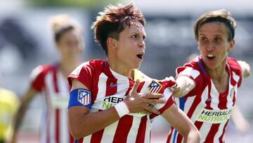 Amanda celebra su gol en la pr&oacute;rroga. 