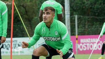 Tomás Ángel durante un entrenamiento con Atlético Nacional.