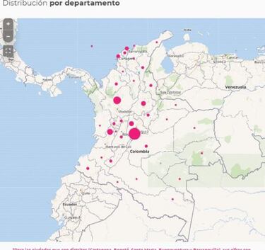 Mapa de casos y muertes por coronavirus por departamentos en Colombia: hoy, 5 de agosto
