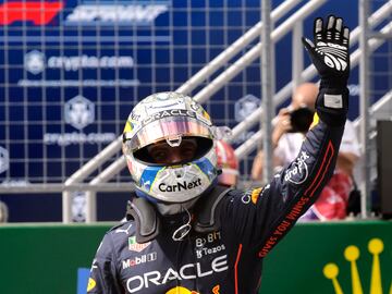 Alegría de Max Verstappen por conseguir la pole en el Gran premio de Austria.