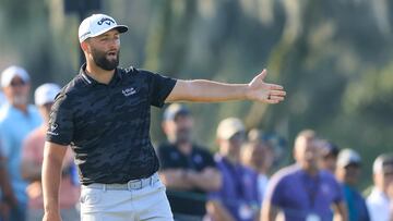 ORLANDO, FLORIDA - MARCH 03: Jon Rahm of Spain reacts on the 13th green during the second round of the Arnold Palmer Invitational presented by Mastercard at Arnold Palmer Bay Hill Golf Course on March 03, 2023 in Orlando, Florida. Sam Greenwood/Getty Images/AFP (Photo by SAM GREENWOOD / GETTY IMAGES NORTH AMERICA / Getty Images via AFP)