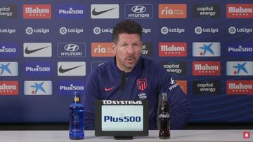 Simeone: "En los momentos de dificultad hace falta seguridad, contundencia y tranquilidad"
