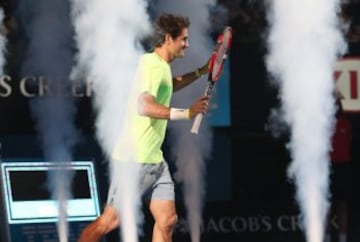 Las grandes figuras del tenis compartieron con los niños antes de que comience en torneo.