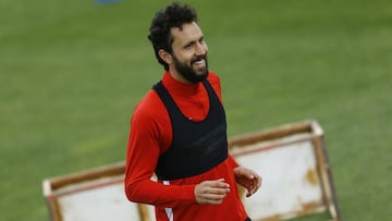 Germán Sánchez, en el último entrenamiento con el Granada.