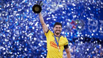 during the final second-leg match between Monterrey and America as part of the Torneo Apertura 2024 Liga MX at BBVA Bancomer Stadium, on December 15, 2024 in Monterrey, Nuevo Leon, Mexico.