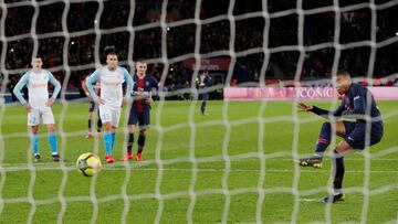Kylian Mbappe falló un penalti ante el Marsella.