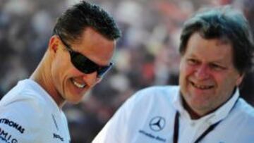 Norbert Haug junto a Michael Schumacher. 