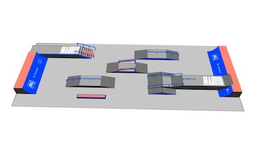 Así será el skatepark de la explanada negra para las disciplinas callejeras.