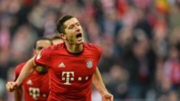 Lewandowski celebra un gol con el Bayern. 