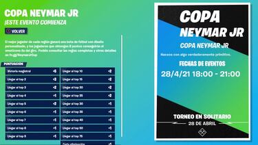 Copa Neymar Jr en Fortnite: fechas, horarios, premios y cómo participar