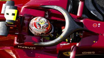 LECLERC Charles (mco), Scuderia Ferrari SF1000, action special helmet, casque, during the Formula 1 Pirelli Gran Premio Della Toscana Ferrari 1000, 2020 Tuscan Grand Prix, from September 11 to 13, 2020 on the Autodromo Internazionale del Mugello, in Scarp