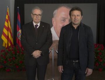 Eusebio Sacristán en el Memorial del Camp Nou en honor a Johan Cruyff.
