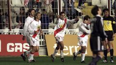 M&iacute;chel celebra su gol al Girondins.