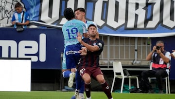 Luismi, en el momento del choque con Montero.