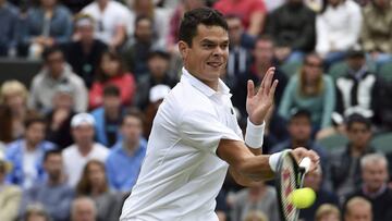 El tenista canadiense, Milos Raonic, durante un partido.