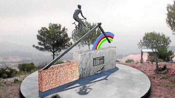 Montaje virtual de la estatua a Alejandro Valverde.