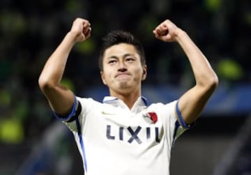 Football Soccer - Atletico Nacional v Kashima Antlers - FIFA Club World Cup Semi Final - Suita City Football Stadium, Osaka, Japan - 14/12/16 Kashima Antlers' Yuma Suzuki celebrates scoring their third goal  Reuters / Kim Kyung-Hoon Livepic EDITORIAL USE 