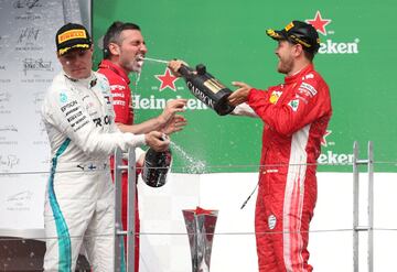 Vettel fue el ganador de la carrera. Le acompañaron en el podio Bottas y Verstappen.