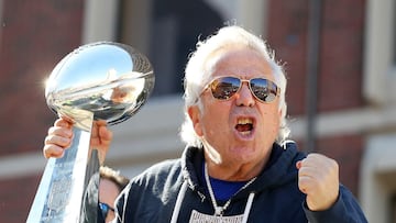 El mandamás de los Patriots no se quiso quedar atrás y también festejó a lo grande con sus muchachos.