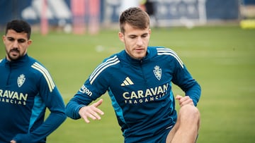 Bazdar, durante el entrenamiento de esta mañana.