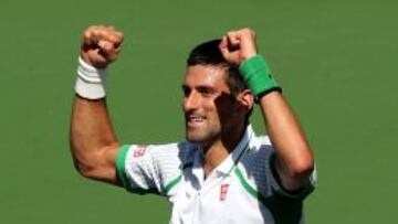 Djokovic celebra el pase a semifinales.