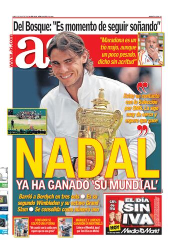 Rafa Nadal a través de las portadas de As