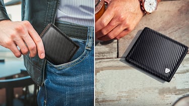 Protege tus tarjetas bancarias con esta cartera de cuero y bloqueo RFID