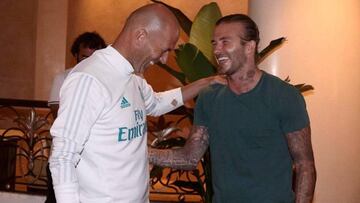 David Beckham visits the Real Madrid squad in Los Angeles