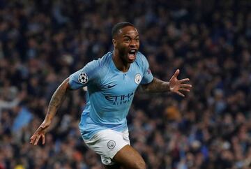 Manchester City's Raheem Sterling celebrates