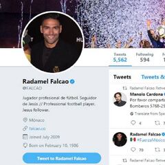 Falcao manda mensaje de apoyo a México tras el sismo