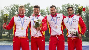 10/06/18 EUROPEO DE PIRAGUISMO PIRAGÜISMO EN BELGRADO
K4 500 MASCULINO PODIUM
MARCUS COOPER DEL TORO SAUL CRAVIOTO